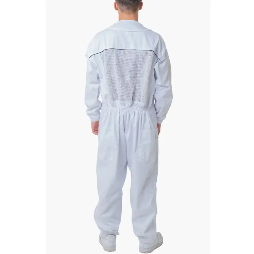 OZ ARMOUR Poly Cotton Semi Ventilated Beekeeping Suit White Size L